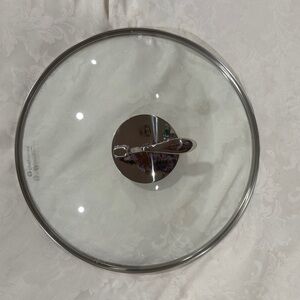 NEW! Tupperware Glass Cover for Paellera  Pan Cookware w/ Silver Handle, 14”